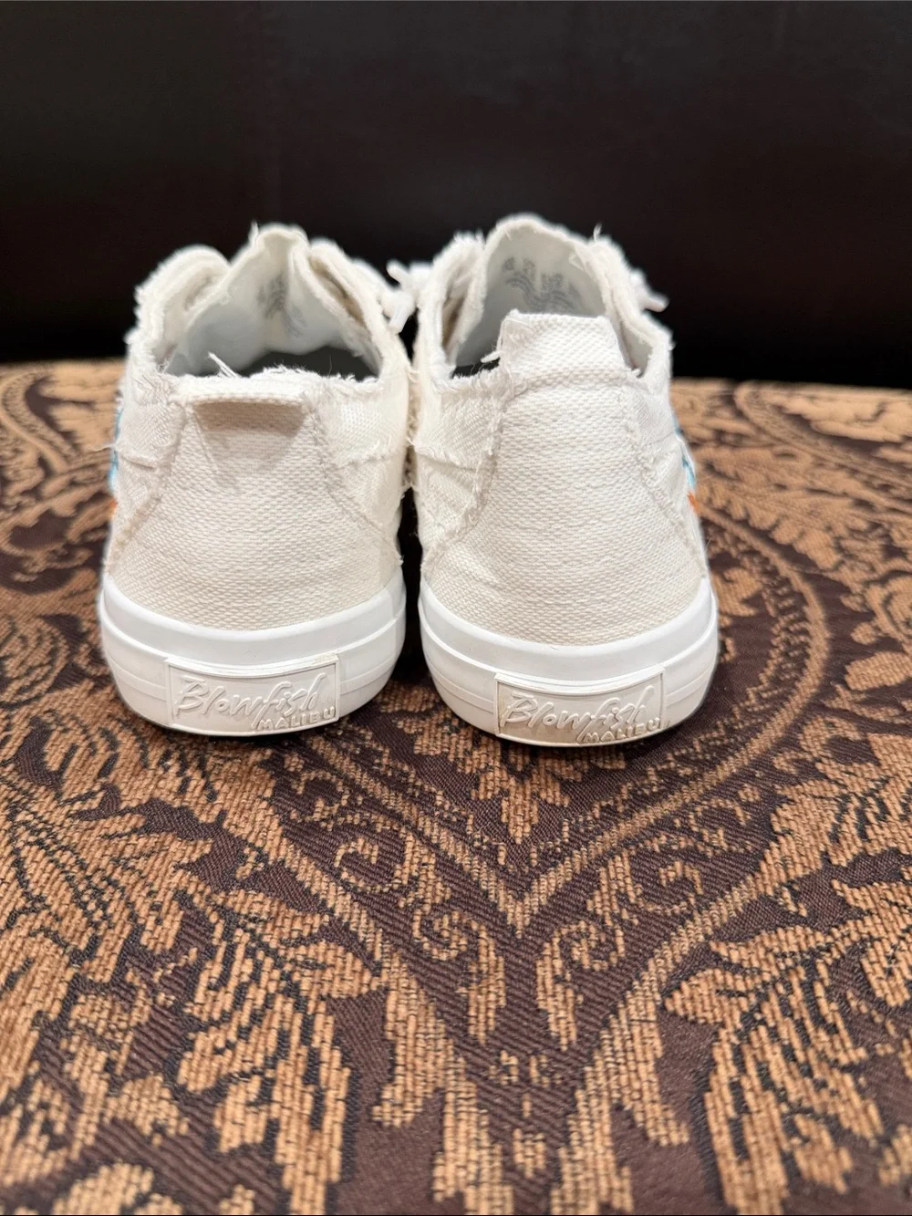 Blowfish Malibu Canvas Sneakers with Multicolor Floral Embroidery